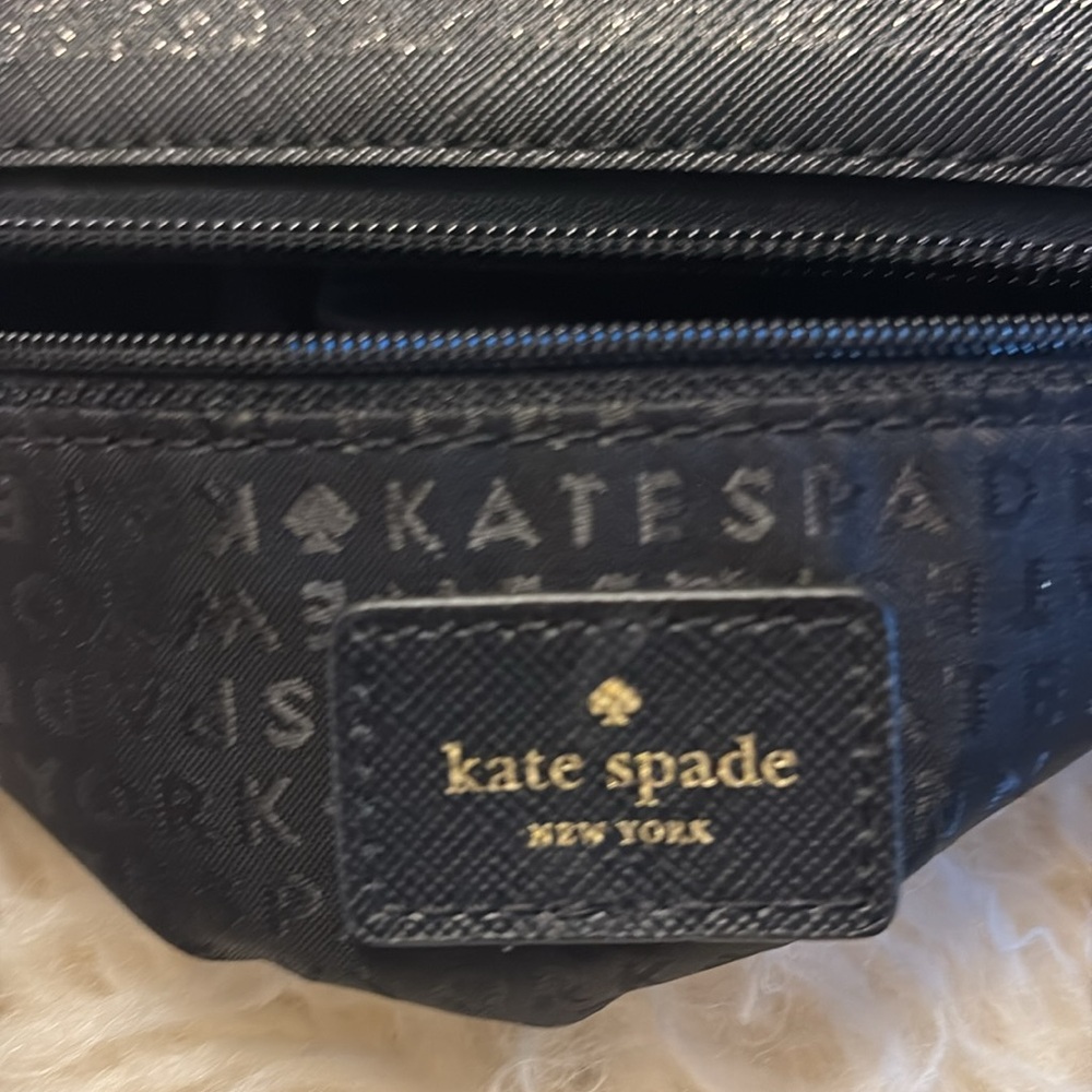 Kate Spade New York 2 piece. Sparkle Stripe Bag and Slim Black Matching Wallet. - Picture 4 of 17